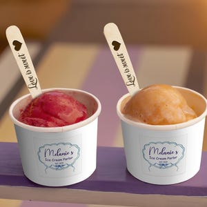 Ice Cream Personalized 6 oz, Personalized Gifts for Kids, Girls Birthday Ice Cream Cups, Ice Cream Gift, Cold Food Party Supplies in Bulk