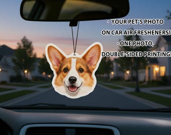 Custom Pet Photo Car Air Freshener - Personalized Pet Face Car Freshener, Pet Lover Gift for Car Decor, Unique Car Accessory for Pet Parents