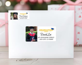 Custom Photo Graduation Return Address Labels/Graduation Address Labels/Graduation Guest Address Labels/Graduation Recipient Address Labels