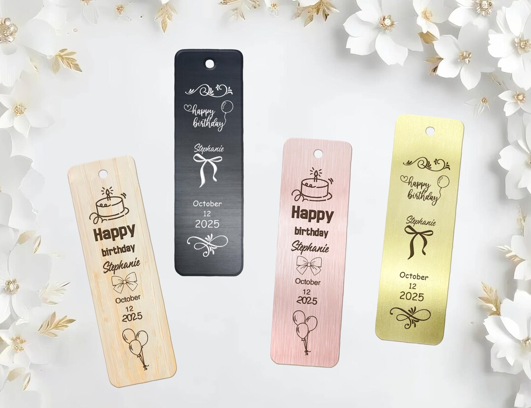 Custom Engraved Metal Bookmark for Book Lovers/personalized Bamboo ...