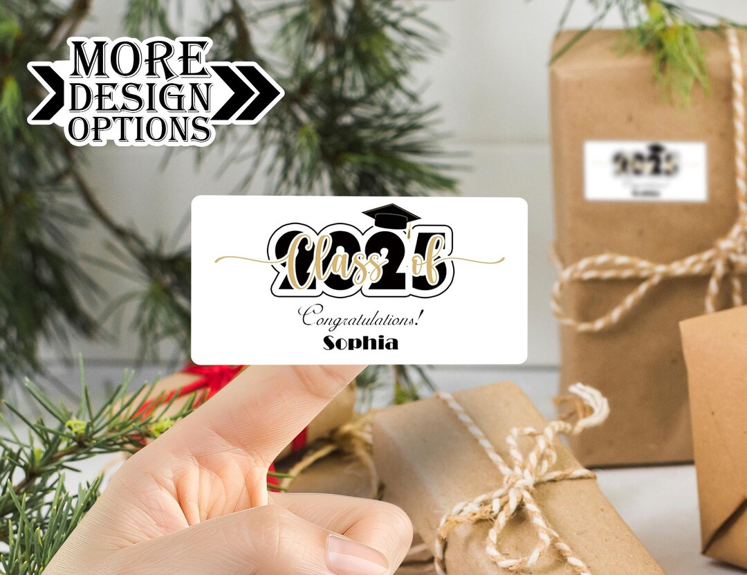 Custom 2025 Graduation Gift Labels, Personalized Graduation Party Favor ...