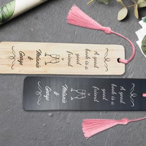 Personalized Wedding bookmark, Bookmark with Tassel, Bamboo bookmark Wedding Favors, Reader Gift, Gift for Teacher, Bridesmaid Gift in Bulk