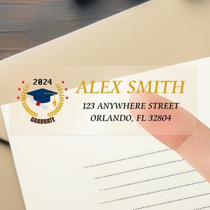 Graduation Address Labels Grad Party Invitation Address Sticker Custom Graduation Announcement Address Labels Class of 2024 Graduate Cards