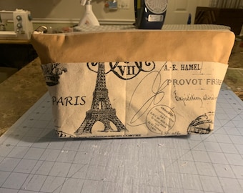 Paris Postcard Print Purse Organizer Insert - Bucket Style Tote