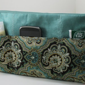 Purse Organizer Insert - With Zipper Closure - Made to Order -5 sizes available-Extra Large Wide Shown Choose Fabric from Chart in picture 4