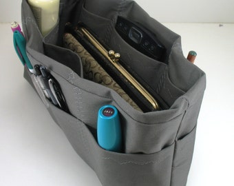 Gray Purse Organizer Insert: Tote Bag Storage