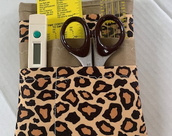 Leopard Print Pocket Organizer: Nurse, Lab Coat, Purse