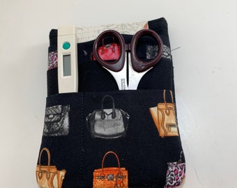 Nurse scrubs pocket organizer, purse organizer, lab coat pocket organizer - Made to order- Purses on black