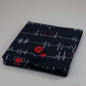 Medical Pocket Organizer - Nurse Scrubs Pocket Case - Two Sizes to choose from - Heartbeat fabric image 2
