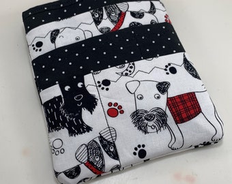 Nurse pocket organizer,  lab coat pocket organizer Dogs Print Black Red and White - Made to Order