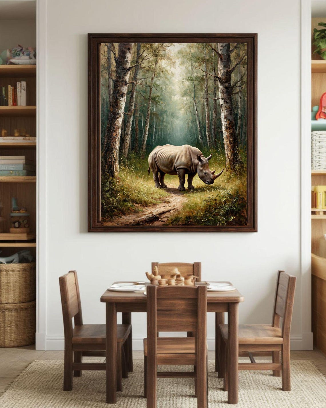 Forest Animal Wall Art Set of 9, Woodland Nursery Prints, Rustic Kids ...