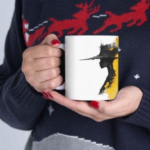 Modern Abstract Art Ceramic Mug, Stylish Coffee Cup, Unique Gift for Art Lovers, Home Decor, Office Mug, Special Occasions