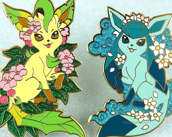 Leafeon and Glaceon Enamel Pins