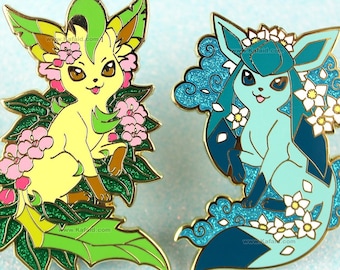 Leafeon and Glaceon Enamel Pins