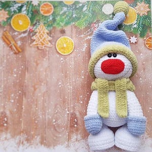 PATRÓN DE GANCHILLO Muñeco de nieve 26 cm / Tutorial amigurumi en archivo PDF