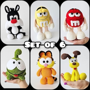SET of 6 Crochet Patterns as in the photo / Amigurumi Tutorial PDF files