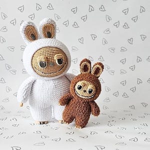 Set of 2 CROCHET PATTERN Labubu Elf 27 cm +  Labubu Elf 28 cm/ Amigurumi tutorial PDF file Wire frame