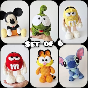 SET of 6 Crochet Patterns as in the photo / Amigurumi Tutorial PDF files