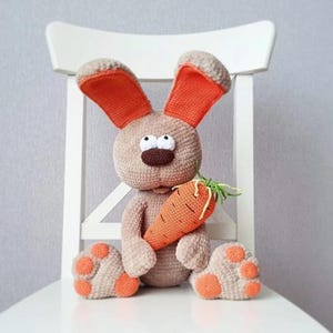 CROCHET PATTERN Bunny 50 cm and Carrot / Amigurumi tutorial PDF file