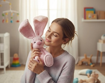 CROCHET PATTERN Bunny 36 cm / Amigurumi tutorial PDF file The first photo was created by artificial intelligence.