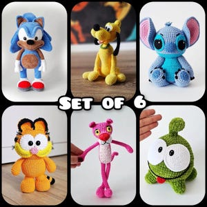 SET of 6 Crochet Patterns as in the photo / Amigurumi Tutorial PDF files