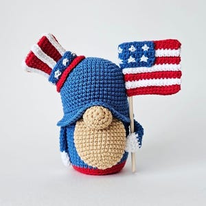 CROCHET PATTERN Gnome America / Amigurumi tutorial PDF file