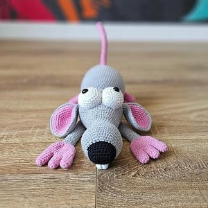 CROCHET PATTERN Rat - Door stopper / Amigurumi tutorial PDF file