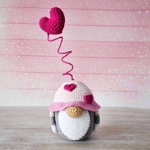 CROCHET PATTERN Gnome Valentine / Amigurumi tutorial PDF file