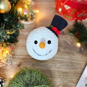 CROCHET PATTERN Christmas decoration Snowman / Amigurumi christmas toy crochet pattern PDF file Eng