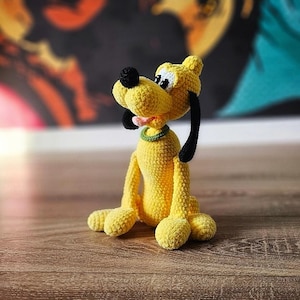 HAAKPATROON Gele hond 26 cm / amigurumi-tutorial pdf-bestand Draadframe
