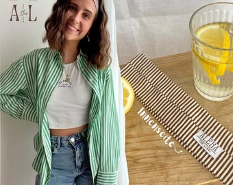 Gestreiftes Jersey Haarband „Mocha“ - stilvoll und haarschonend - für deinen sommerlichen Scandi Girl Look