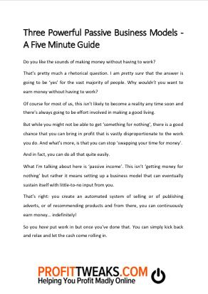 Passive Income Guide/5 Minute Guide to Make Money While You Sleep ...