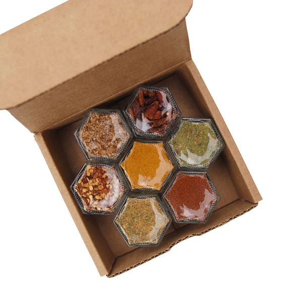 Gneiss Spice SPICY KIT 7 Organic Seasonings in Magnetic Jars for Fridge Couples Newlyweds Wedding Anniversary Gift Idea Etsy