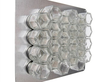 Gneis Gewürz | Wandteller für Magnetische Gewürzgläser | Vertikale Lagerung auf Backsplash, Schrank oder in der Speisekammer (Gläser nicht enthalten).