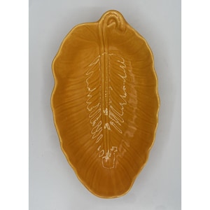 Olfaire 15&quot; Orange Leaf Large Serving Dish Made in Portugal