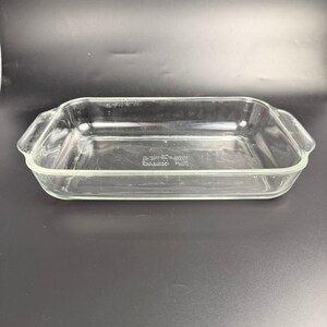Fuente para hornear Pyrex vintage de 2 cuartos de galón, rectangular, de vidrio transparente, modelo 232-S