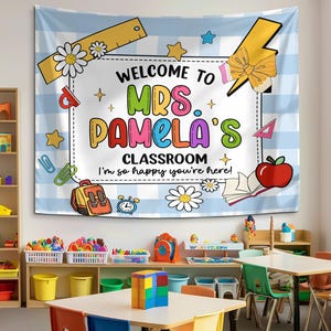 Custom Teacher Tapestry, Welcome Classroom Tapestry, Teacher Classroom Decor, Back to School Gift for Teacher, Teacher Appreciation Gift