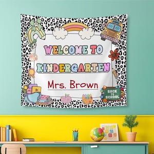 Personalized Classroom Decor,  Composition Notebook Welcome Teachers Name Classroom Banner, Teacher Appreciation Gifts, Classroom Tapestry