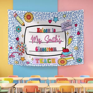 Personalized Teacher Classroom Tapestry, Teacher Appreciation Gifts, Classroom Decor, Custom Teacher Tapestry, Teacher Gifts, Back to School