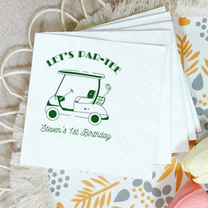 Let&#39;s Party Golf Napkins, Personalized Happy Birthday Napkins, Custom Golf Napkins, Fun Golf Party Decor, Cocktail Dinner Napkins