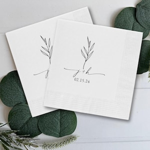 Personalized Napkins Beverage Luncheon Dinner Size Available Wedding Napkins Custom Monogram Engagement Party We're Engaged