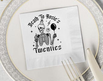 Birthday Cocktail Napkins, Death To My Twenties Napkins, RIP To My Twenties, 30th Birthday Party Favor, 30th Birthday Gift for Her Napkins