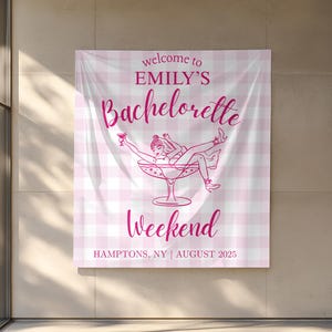 Personalized Bachelorette Party Banner, Custom Bachelorette Tapestry, Bridal Shower Decor, Social Club Bachelorette Sign
