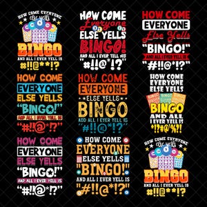 Pacote de Bingo PNG - Download instantâneo - Love Bingo PNG, Presente de Bingo, Amante de Bingo PNG, Design de camiseta de Bingo