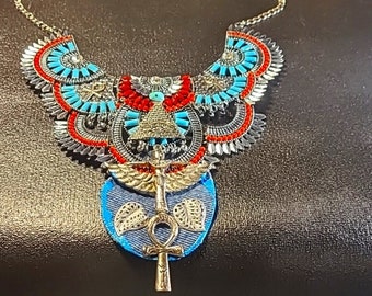 Ancient Egyptian Goddess Maat charms necklace,  Egyptian necklace,  gift for her