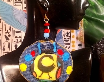 Sankofa West Africa Sankofa Sankofa Bird earrings,  sankofa Bird jewelry, blue jeans earrings
