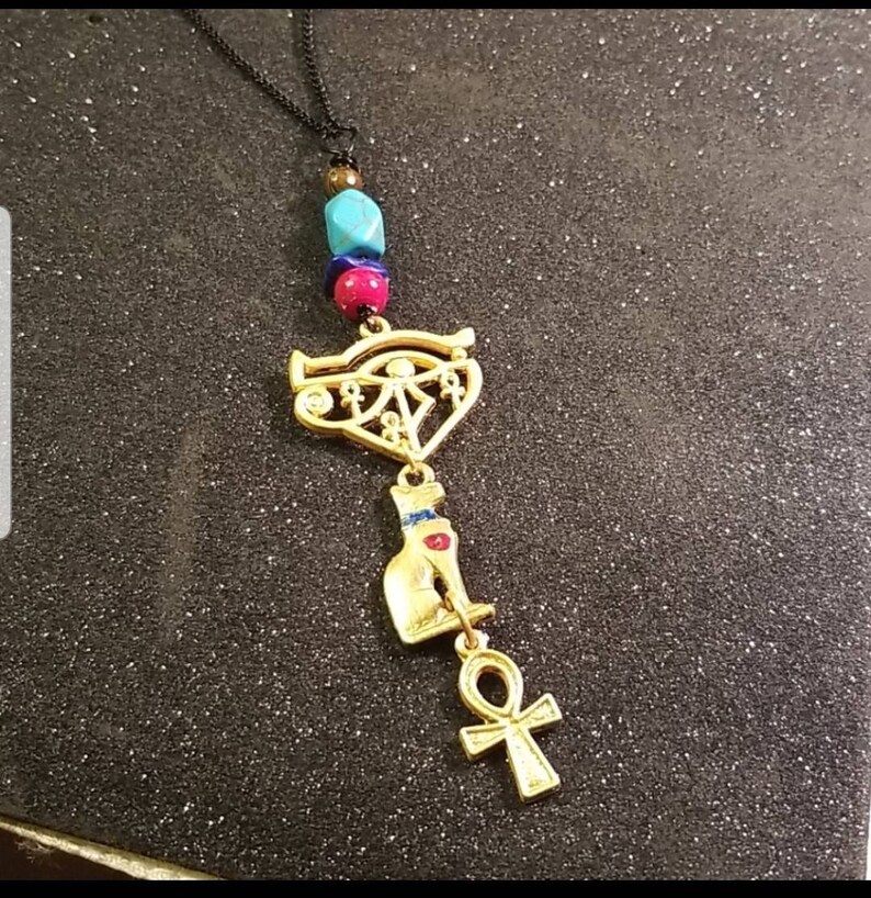 Egyptian necklace Egyptian necklace Ancient Egyptian charms necklace gift for him gift for her