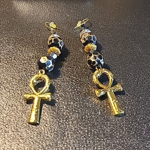 Gold Ankh Earrings,  Ankh earrings, ankh jewelry