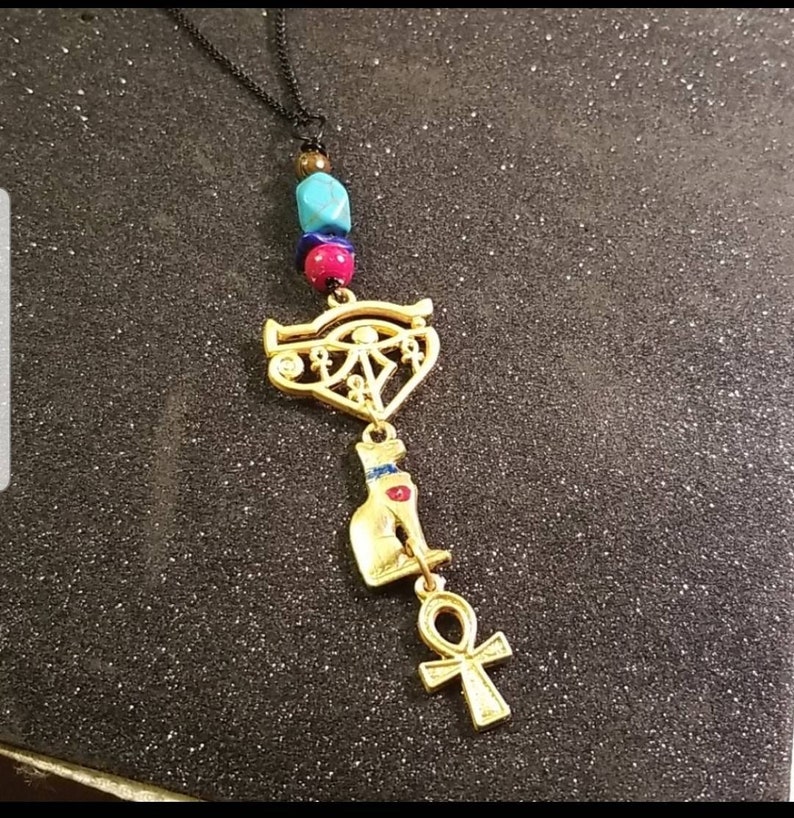 Egyptian necklace Egyptian necklace Ancient Egyptian charms necklace gift for him gift for her