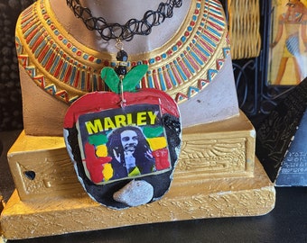 Bob Marley choker,  Bob Marley necklace,  lucite band choker,  bohemian choker,  gift for her,  bob Marley